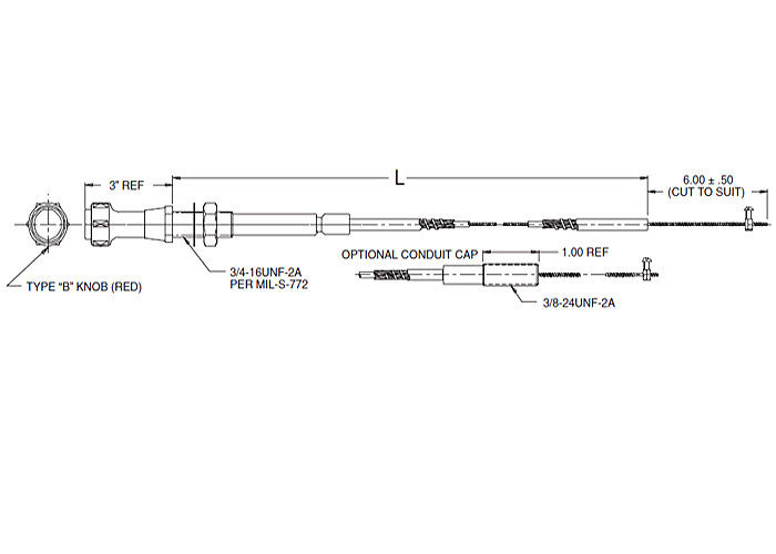 엔지니어 기계를 위한 철사 밧줄 산출 스로틀 제어 케이블 머리 혼합물 565 - 557 시리즈