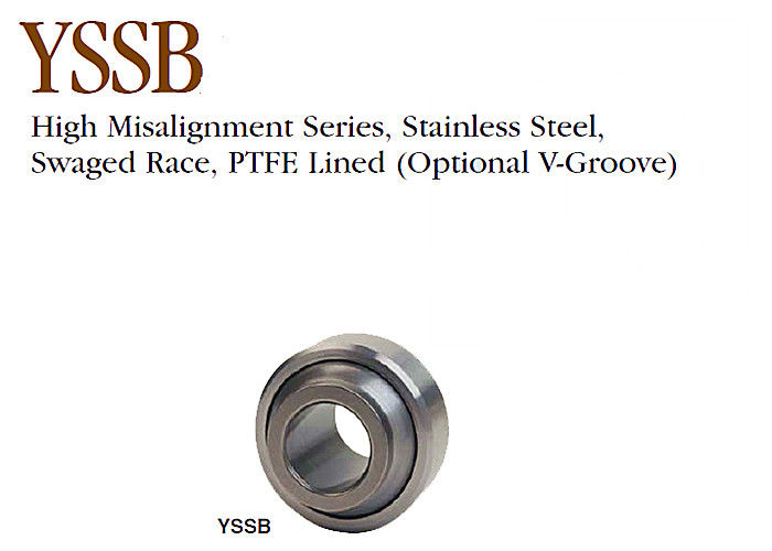 YSSB 둥근 볼베어링 높은 부정합 시리즈는 일렬로 세워진 인종 PTFE를 형철로 구부렸습니다