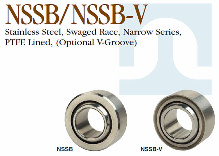 NSSB - V 둥근 볼베어링 스테인리스 물자에 의하여 형철로 구부려지는 인종 소폭 시리즈