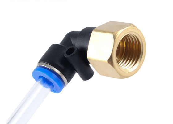 PLF 시리즈 푸시 커넥트 에어 피팅 90도 Pneumatic Tube 남성 팔꿈치 1/4 "NPT 스레드