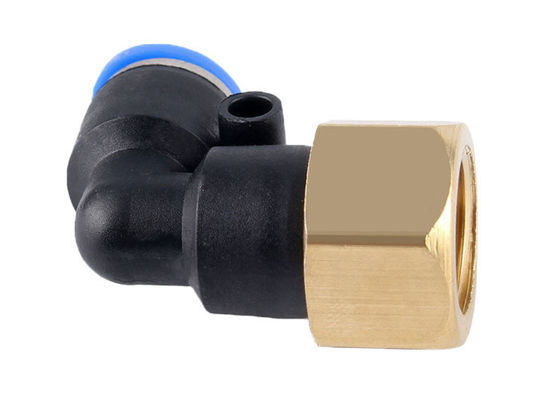 PLF 시리즈 푸시 커넥트 에어 피팅 90도 Pneumatic Tube 남성 팔꿈치 1/4 "NPT 스레드