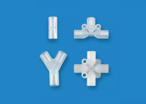 PP PTFE 4면 튜브 커넥터 플라스틱 여성 연결