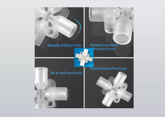 PP PTFE 4면 튜브 커넥터 플라스틱 여성 연결