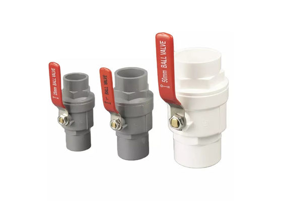 1/2" 4" ABS 크롬 삽입 PVC 두 조각 볼 밸브 스테인리스 스틸 손잡이