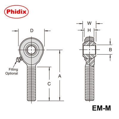 EM-M/EF-M 시리즈 금속 막대 끝: PTFE 옵션 및 산업 모션 제어에 대한 경화 저항을 갖춘 주황 접착 메트릭 결합