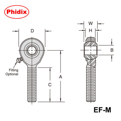 EM-M/EF-M 시리즈 금속 막대 끝: PTFE 옵션 및 산업 모션 제어에 대한 경화 저항을 갖춘 주황 접착 메트릭 결합