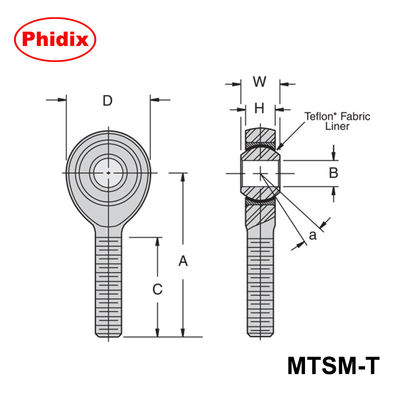 MTSM-T/MTSF-T 시리즈 PTFE 류 로드 끝: 자동화 및 중기계용 고정밀 저 유지보수용 베어링