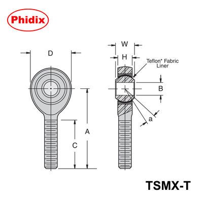 TSMX-T/TSFX-T PTFE 가루가 된 중용 막대기 끝