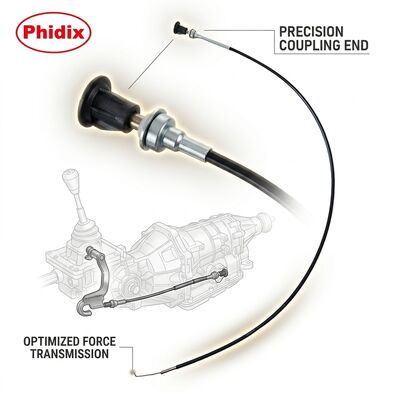 나일론 피복 스테인리스 스틸 기계식 풀 케이블 (포크 케이블 연결 포함, 작동 및 내마모성 제공)